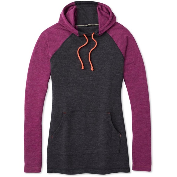 Smartwool Drape Neck Hoodie 250 XS EUC Charcoal Purple - Picture 10 of 10